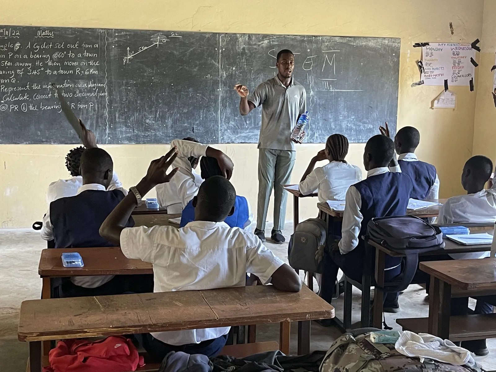 STEM session with secondary school students during The Gambia Mission 2022