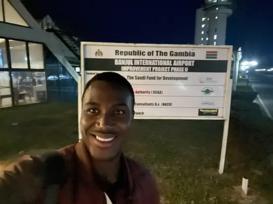 Mission team arriving at Banjul International Airport, The Gambia, 2022