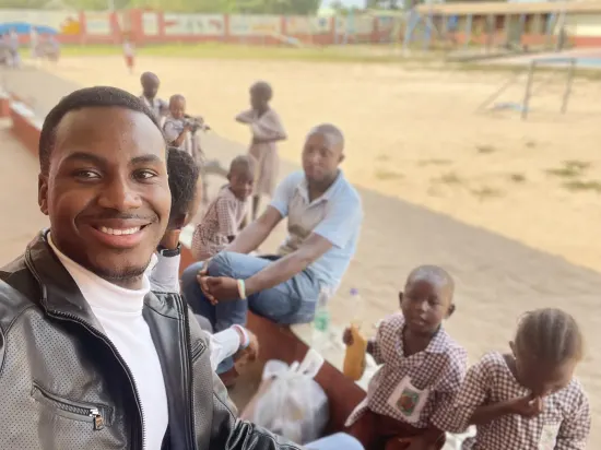 Foundation team visiting primary school pupils, The Gambia, 2022