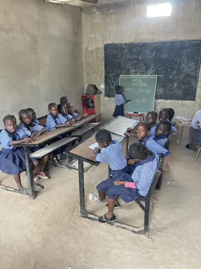 Foundation team visiting primary school pupils, The Gambia, 2022