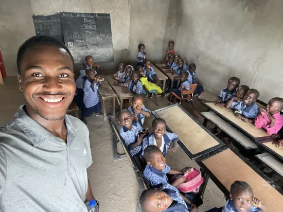 Foundation team visiting primary school pupils, The Gambia, 2022