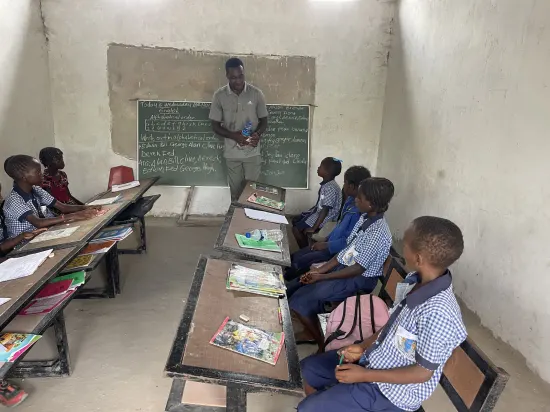 Foundation team visiting primary school pupils, The Gambia, 2022