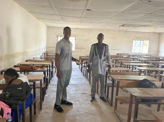 Foundation team visiting school staff, classrooms and library, The Gambia, 2022