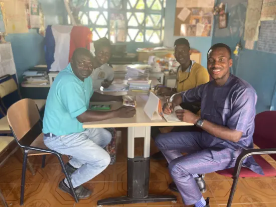 Foundation team visiting school staff, classrooms and library, The Gambia, 2022
