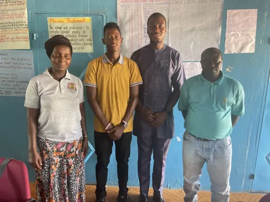 Foundation team visiting school staff, classrooms and library, The Gambia, 2022