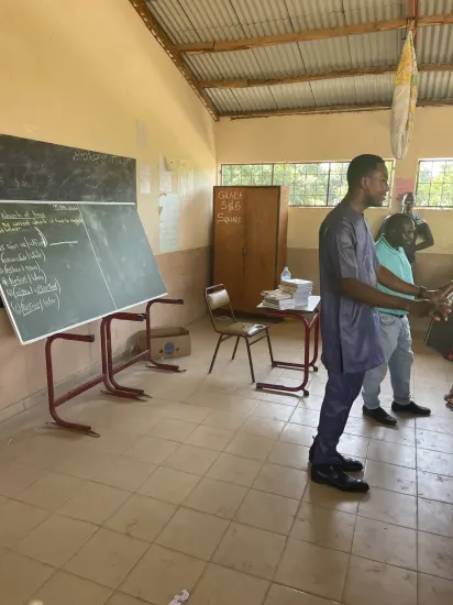 Foundation team visiting school staff, classrooms and library, The Gambia, 2022