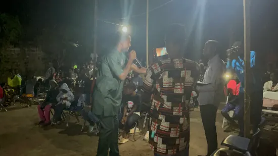 Evening outreach service with the community, The Gambia, 2022