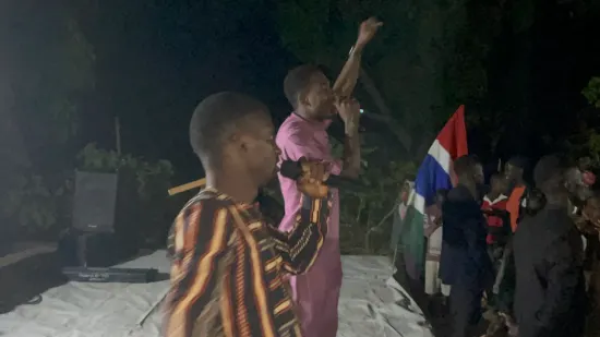 Evening outreach service with the community, The Gambia, 2022