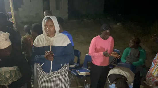 Evening outreach service with the community, The Gambia, 2022