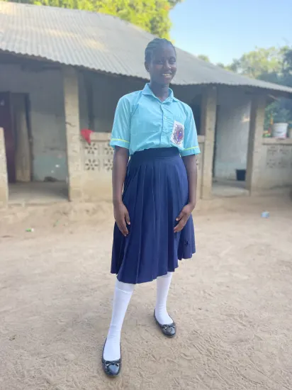 Secondary school student in uniform, The Gambia, 2022