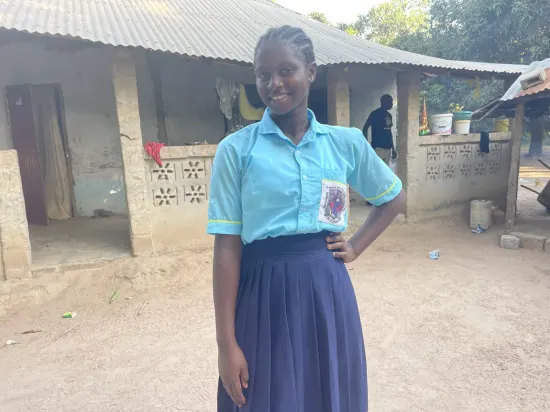 Secondary school student in uniform, The Gambia, 2022