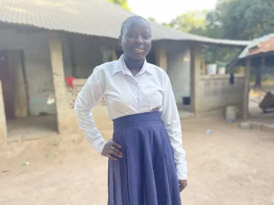 Secondary school student in uniform, The Gambia, 2022